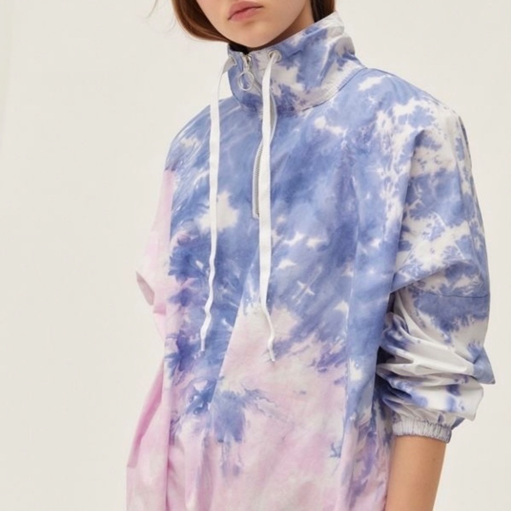 URBAN OUTFITTERS Cristal Anorak Pullover Jacket Multicolored Tie Dye